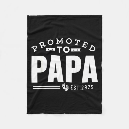 Promoted To Papa 2025 New 1st First Time Papa Dad Fleece Deken (Voorkant)