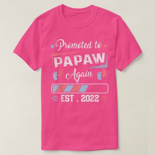 Promoted To Papaw Again Est 2022 Pregnancy Announc T-shirt (Design voorkant)