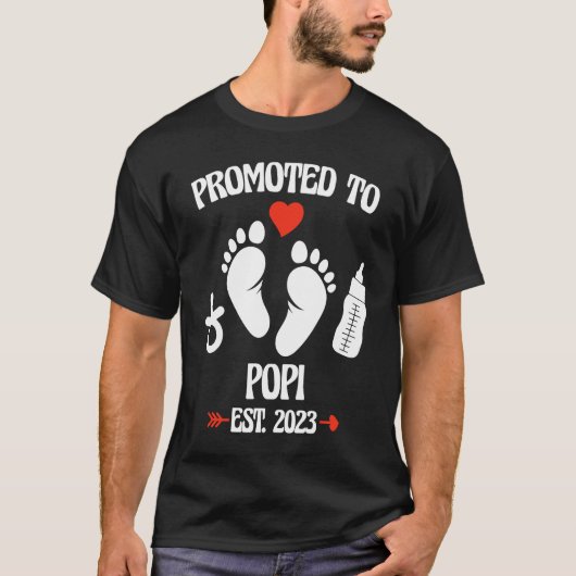 Promoted To Popi 2023 First Time New Grandpa Pregn T-shirt (Voorkant)