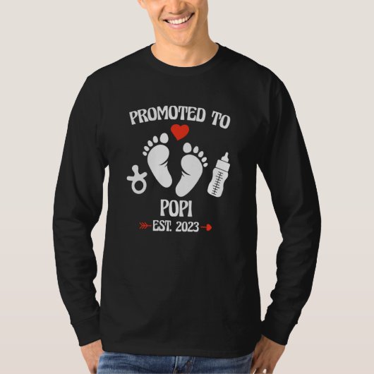 Promoted To Popi 2023 First Time New Grandpa Pregn T-shirt (Voorkant)