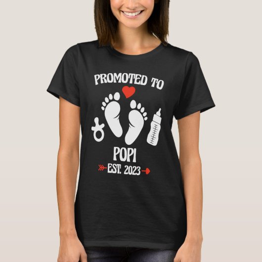 Promoted To Popi 2023 First Time New Grandpa Pregn T-shirt (Voorkant)