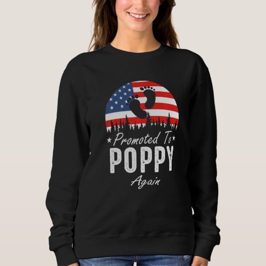 Promoted To Poppy Again 2024 US Flag Father's Day  Trui (Voorkant)