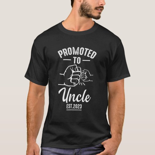Promoted to Uncle 2023 Present For First Time New T-shirt (Voorkant)