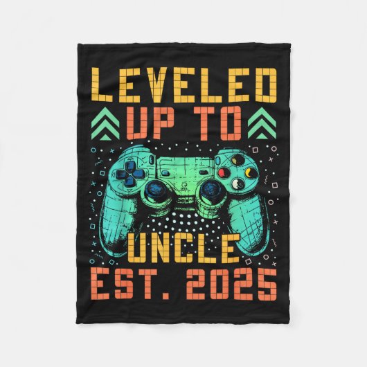 Promoted To Uncle 2025 Leveled Up To Uncle Est 202 Fleece Deken (Voorkant)
