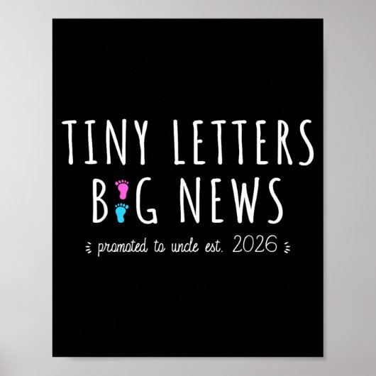 Promoted To Uncle 2026 - Baby Announcement First T Poster (Voorkant)