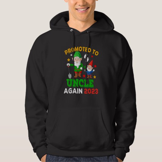 Promoted To Uncle Again 2023 Two Funny Gnomes Preg Hoodie (Voorkant)