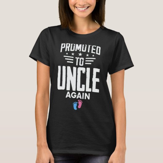 Promoted To Uncle Again Pregnancy Reveal Pink Or B T-shirt (Voorkant)