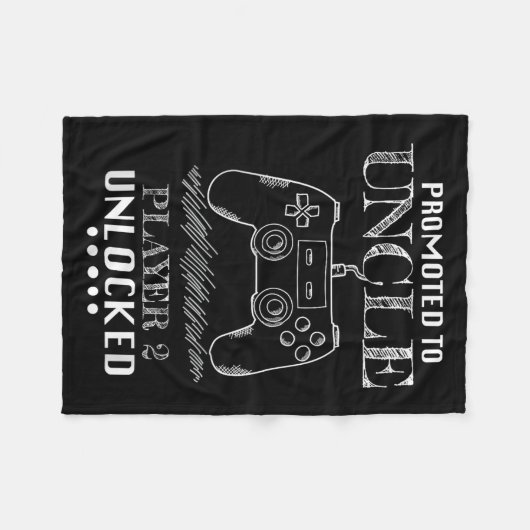 Promoted To Uncle Player 2 Unlock Shirt New Uncle  Fleece Deken (Voorkant (Horizontaal))