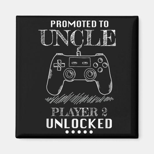 Promoted To Uncle Player 2 Unlock Shirt New Uncle  Magneet (Voorkant)
