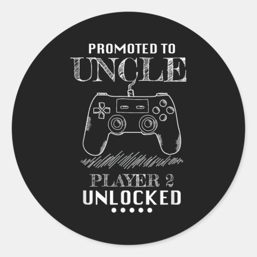 Promoted To Uncle Player 2 Unlock Shirt New Uncle  Ronde Sticker (Voorkant)