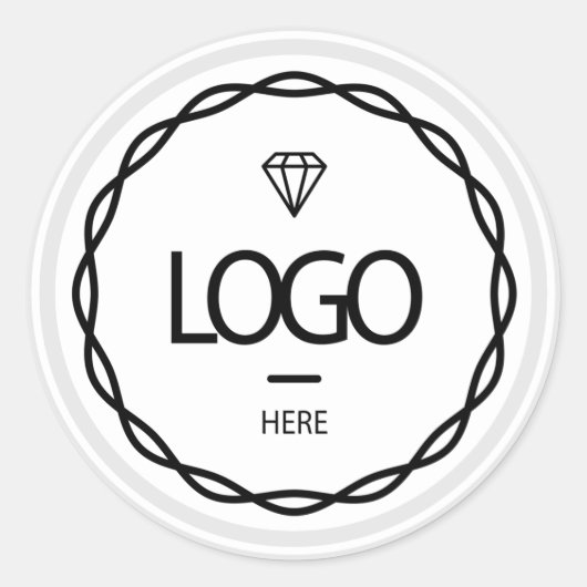 Promotie Aangepast Logo Grijze Lijst Schoonheidsco Ronde Sticker (Voorkant)