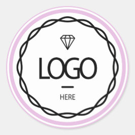 Promotie Aangepast Logo roze Lijst PackagingClassy Ronde Sticker