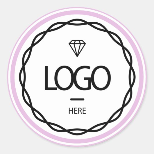 Promotie Aangepast Logo roze Lijst PackagingClassy Ronde Sticker (Voorkant)