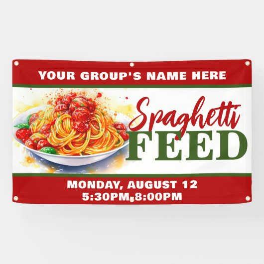 Promotie Aangepaste Spaghetti Feed Fundraiser Spandoek (Horizontaal)