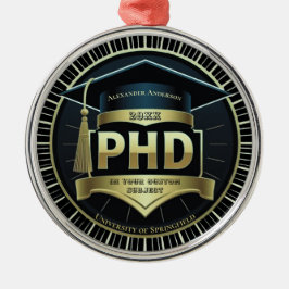 Promotie afstuderen doctoraatsthesis medaille metalen ornament