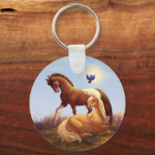 Promotie Appaloosa Horse en Palomino Pony Sleutelhanger (Voorkant)