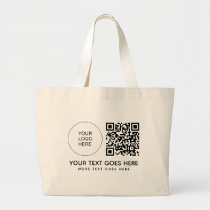 Promotie Bedrijf Zakelijke Logo QR Code Barcode Grote Tote Bag