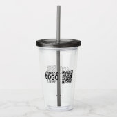 Promotie BedrijfsLogo & QR Code Acryl Drinkbeker (Voorkant)