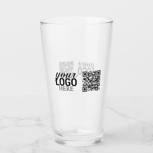 Promotie BedrijfsLogo & QR Code Glas (Achterkant)