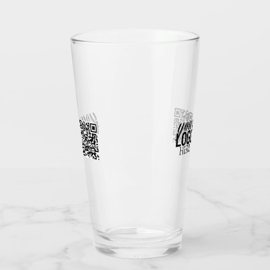 Promotie BedrijfsLogo & QR Code Glas (Links)