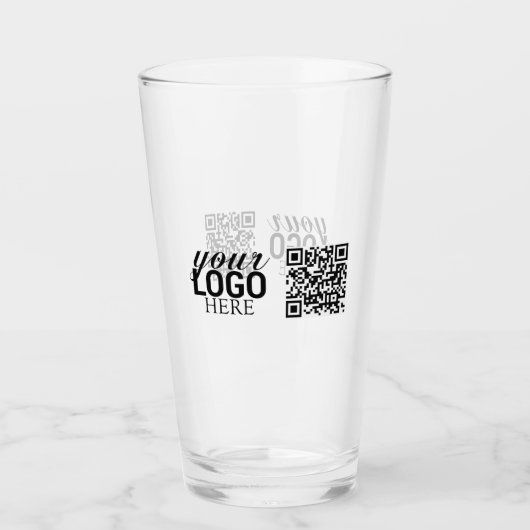 Promotie BedrijfsLogo & QR Code Glas (Voorkant)