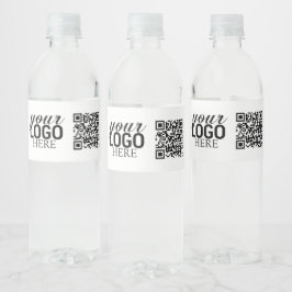 Promotie Bedrijfslogo & QR-code  Waterfles Etiket