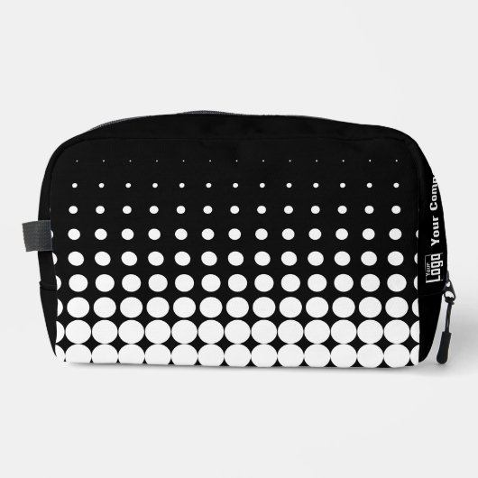 Promotie Bedrijfsnaam Logo Stippen Zwart Wit Toilettasje (Voorkant)