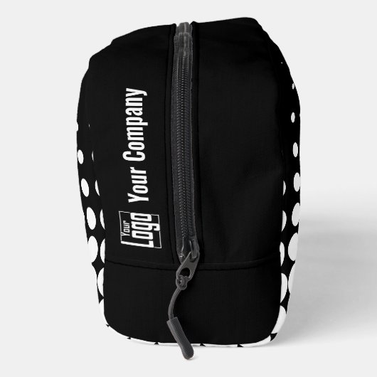 Promotie Bedrijfsnaam Logo Stippen Zwart Wit Toilettasje (Rechts)