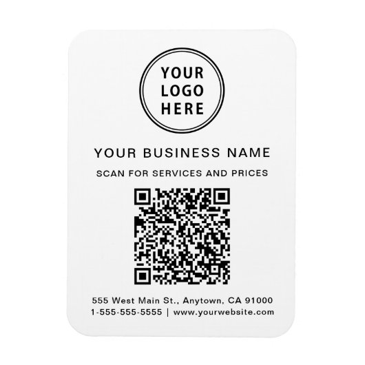 Promotie BedrijfsQR Code Magneet (Verticaal)