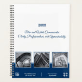 Promotie Blauw & Wit Collage Business Planner (Voorkant)