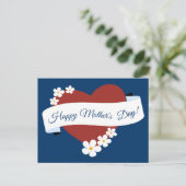 Promotie Bloem Frame Rode Hart Moederdag Feestdagenkaart (Staand voorkant)