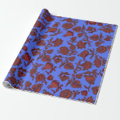 Promotie Bloemen Boheemse Chic Bloem Boho Blauw Cadeaupapier (Uitgerold)