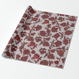 Promotie Bloemen Boheemse Chic Bloem Boho Grijs Cadeaupapier