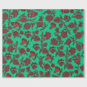 Promotie Bloemen Boho Chic Bloem Boho Groen Cadeaupapier (Vlak)