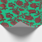 Promotie Bloemen Boho Chic Bloem Boho Groen Cadeaupapier (Hoek)
