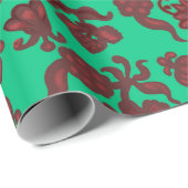 Promotie Bloemen Boho Chic Bloem Boho Groen Cadeaupapier (Rol Hoek)