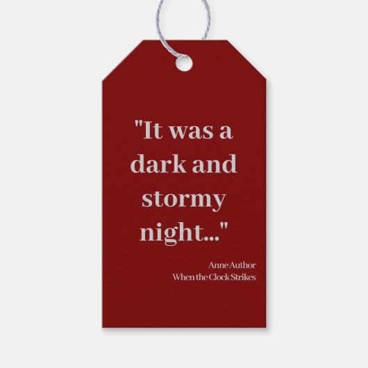 Promotie Boek Merk Kenmerken Boekomslag en Citaat Cadeaulabel (Voorkant)