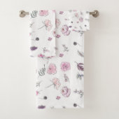 Promotie Bohemian Chic Floral Boho Girl Pink Bad Handdoek (Insitu)
