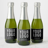 Promotie Business Logo Black Sparkling Wijnetiket (Flessen)