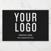 Promotie Business Logo Black Sparkling Wijnetiket (Enkel label)