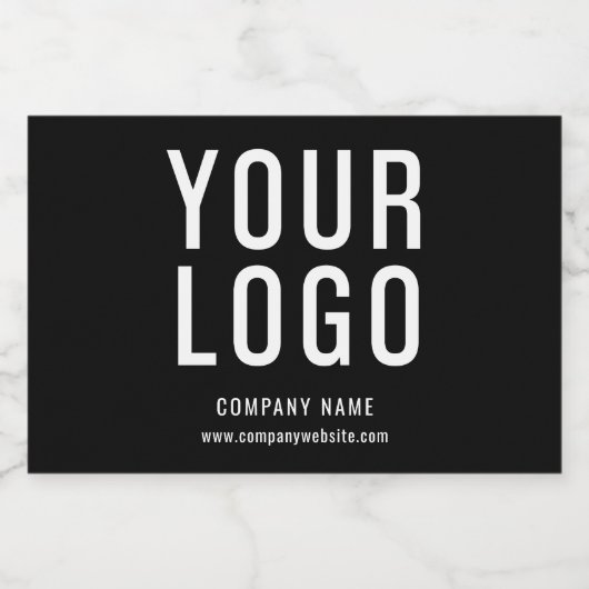 Promotie Business Logo Black Sparkling Wijnetiket (Enkel label)