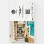 Promotie Business Logo Foto QR-code Spandoek (Verticaal)