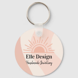 Promotie Feminine Blush Pink Custom Boho Logo Sleutelhanger