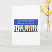 Promotie Gefeliciteerd Cartoon mensen Kaart (Gele Bloem)