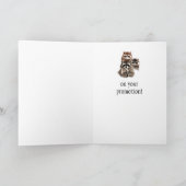 Promotie Gefeliciteerd Raccoons Blowing Kisses Kaart (Binnen)