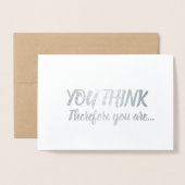 Promotie Gefeliciteerd Silver Grey denk je Folie Kaarten (Voorkant met envelop)