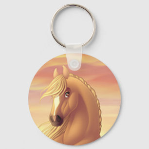 Promotie Golden Palomino-paard Sleutelhanger