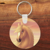 Promotie Golden Palomino-paard Sleutelhanger (Voorkant)