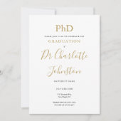 Promotie Goud Schrift Foto Afstudeerfeest Kaart (Voorkant)