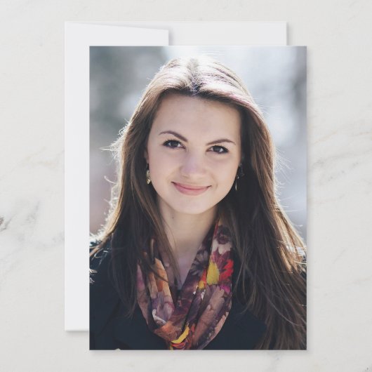 Promotie Goud Schrift Foto Afstudeerfeest Kaart (Achterkant)